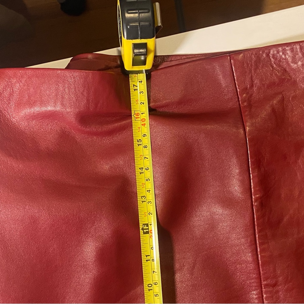 Siena Studio Leather Burgundy Pencil Skirt - Picture 9 of 10